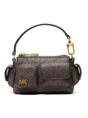 Michael Kors Metallic Brown Mini Top-Handle Satchel Bag and Keychain Charm - New